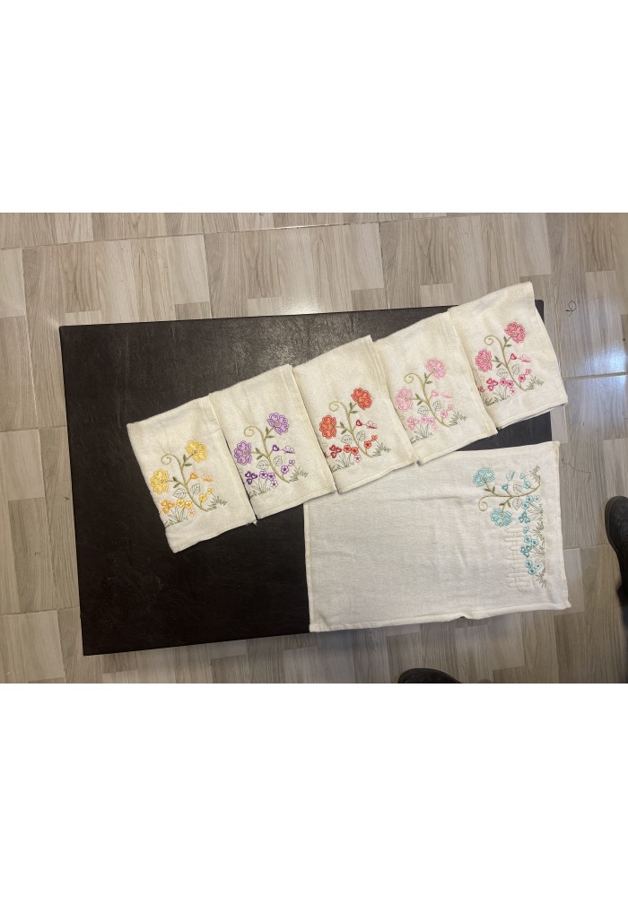 30*50 KADİFE KÖŞE NAKIŞLI MUTFAK HAVLUSU